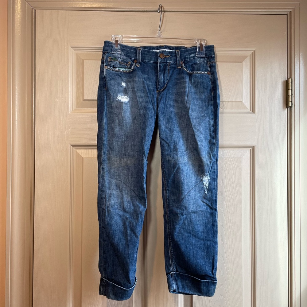 Joe's Distressed Women’s “Socialite Cuffed Kicker” Cropped/Capri Jeans, Size 26